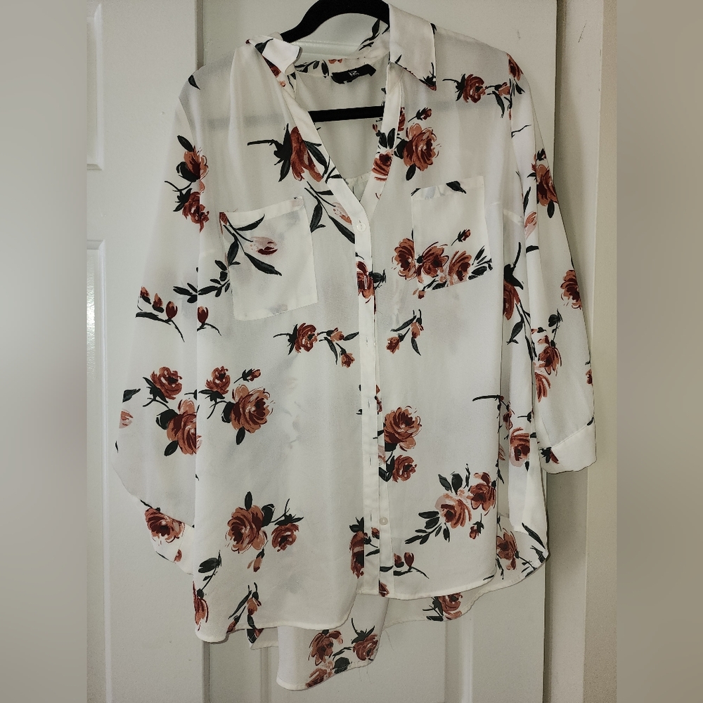 Floral Button Down Blouse